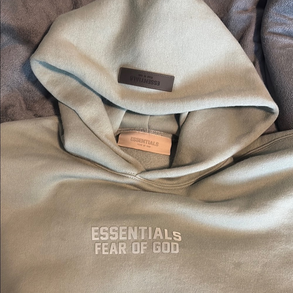 Fear of God Essentials Hoodie in Light Green